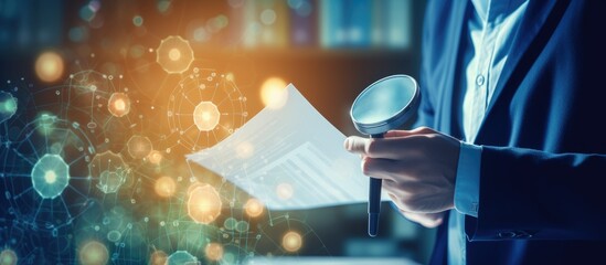 Healthcare business graph data and growth of investment, Doctor hold stethoscope and analyzing medical examination report, Virus pandemic develop attention healthcare  