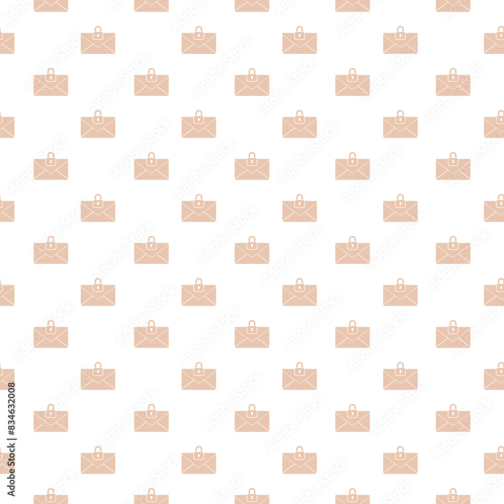 Poster secure mail icon isolated seamless pattern on white background