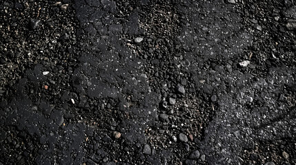 Black asphalt with clearly visible traces of dust and scratches.
