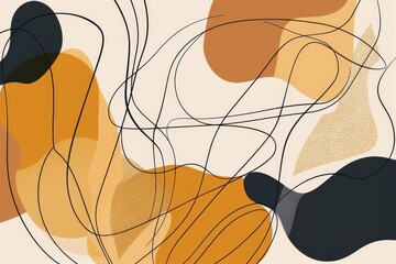 Minimalist line art of abstract shapes, perfect for modern design projects.