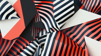 Fototapeta premium Abstract geometric patterns with contrasting colors, creating a striking visual effect.
