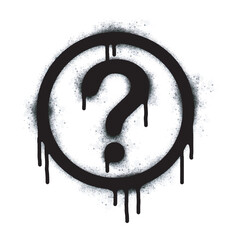 Spray Painted Graffiti question mark, exclamation mark Sprayed icon isolated on white background. graffiti No Sign symbol with overspray in black on white. Vector illustration.