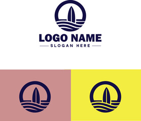 surfboard icon Surfing board Wave board Surf plank flat logo sign symbol editable vector