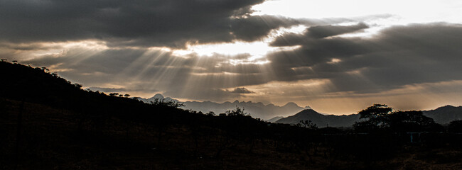 sunset over the mountains