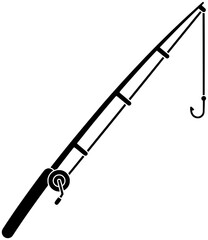 fish illustration equipment silhouette hook logo fishing icon fisherman outline catch sport hobby bait rod bouy line recreation river shape tackle lure water for vector graphic background