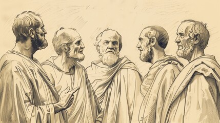 Fototapeta premium Power and Growth: Acts 2 Biblical Illustration Highlighting Pentecost, Peter's Sermon on Beige Background with Copyspace