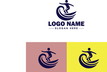 surfboard icon Surfing board Wave board Surf plank flat logo sign symbol editable vector