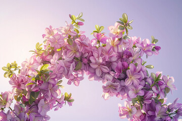 Fototapeta premium lilac flowers on lilac background
