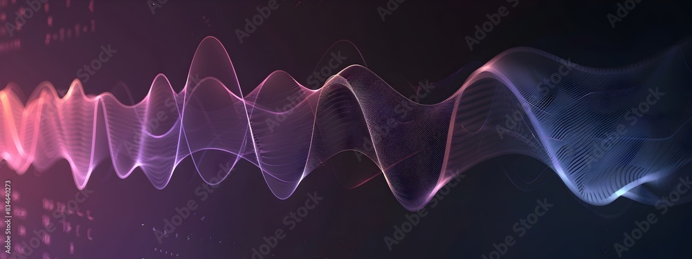 Poster elegant sine wave abstract representing digital audio signal and frequency