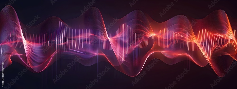 Aufkleber vibrant sawtooth wave abstract digital with flowing gradient patterns
