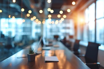  Blurry photo of a restaurant table with elegant tableware, creating a warm and inviting ambiance, AI generated