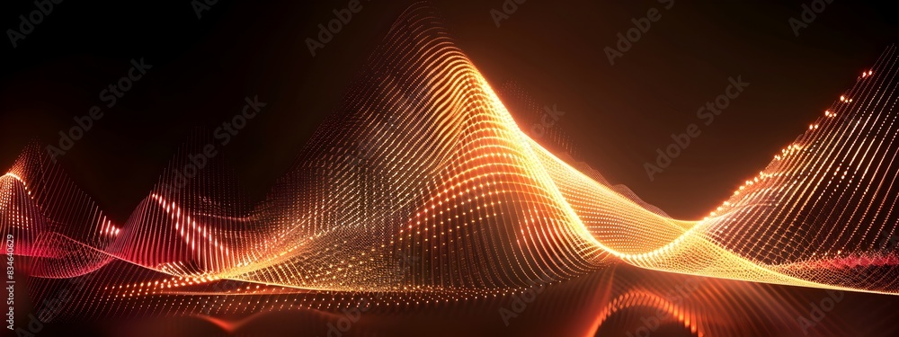 Poster dynamic triangle wave pattern vibrant abstract digital