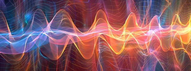 Obraz premium Vibrant Harmonics Captivating Visualization of Fundamental Frequencies and Harmonics
