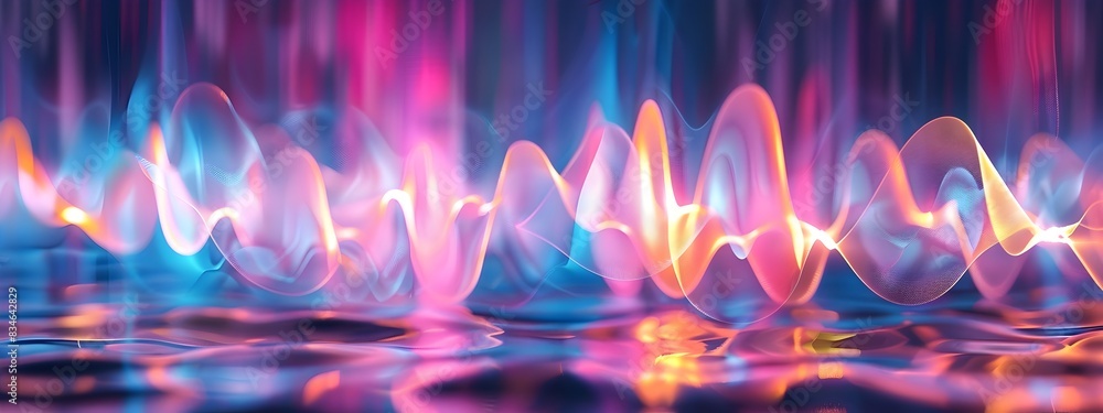 Poster captivating beats vibrant interference patterns pulsate in a digital wonderland