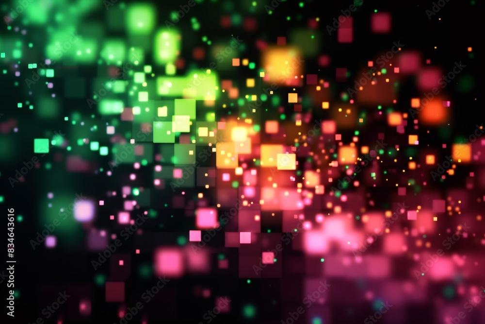 Poster abstract digital square particle background creating a digital and hi-tech atmosphere.
