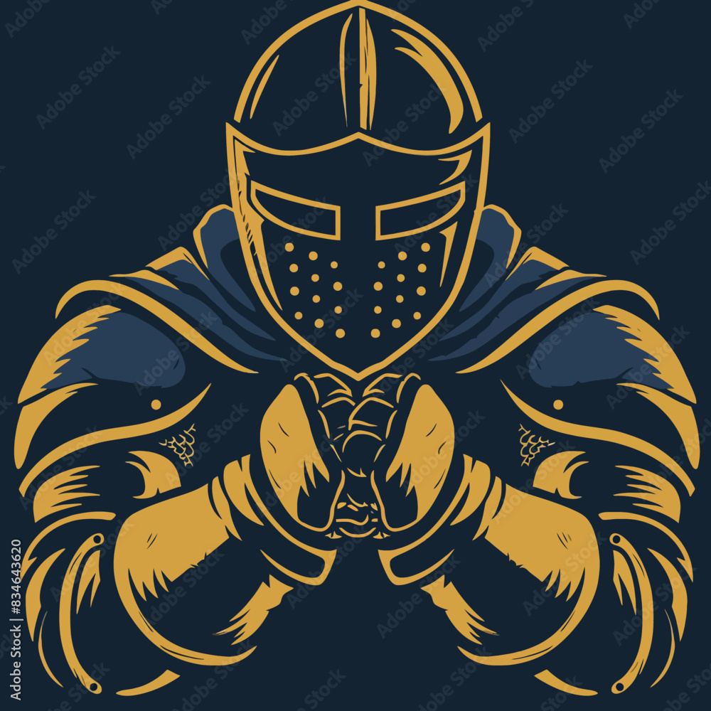 Wall mural logo knight with gloves