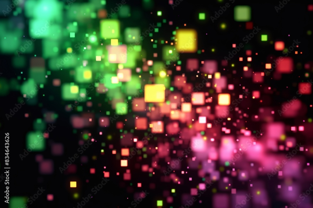 Poster abstract digital square particle background creating a digital and hi-tech atmosphere.