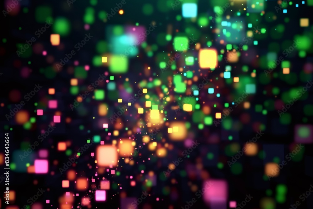 Poster abstract digital square particle background creating a digital and hi-tech atmosphere.