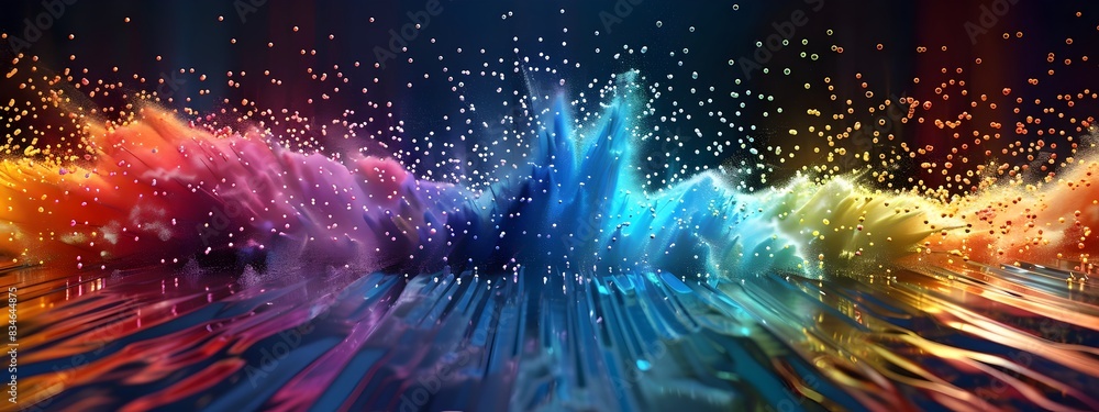 Poster dazzling electromagnetic spectrum visualization a mesmerizing cosmic display of light and energy