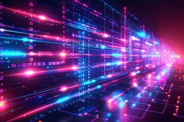 Obraz premium Cyber Security Data Transfer illustration created with Generative AI