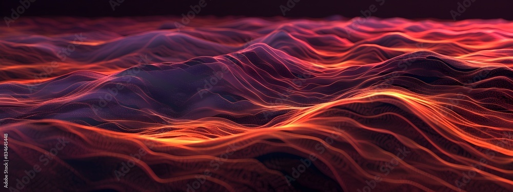 Poster captivating infrared waves visually stunning 3d rendered abstract of flowing glowing energy patterns
