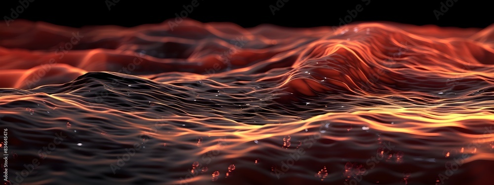 Poster mesmerizing infrared wave visualization fluid 3d render of dynamic thermal patterns