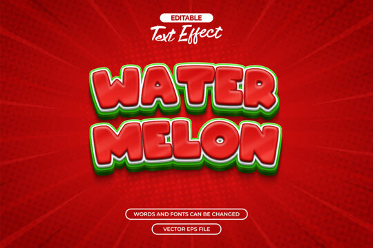 3d Watermelon editable text effect