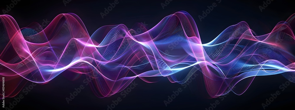 Poster captivating low frequency sound wave with vibrant colors and dynamic patterns