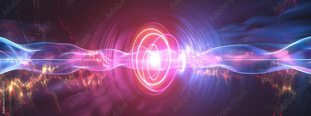 Poster coherence function visualization of signals coherence in abstract