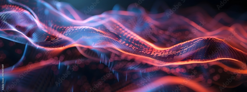 Poster captivating wavelet transform mesmerizing visualization of dynamic energy waves and signals