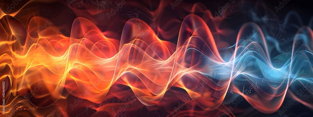 Aufkleber vibrant quantum harmonic oscillator captivating waves of color and motion