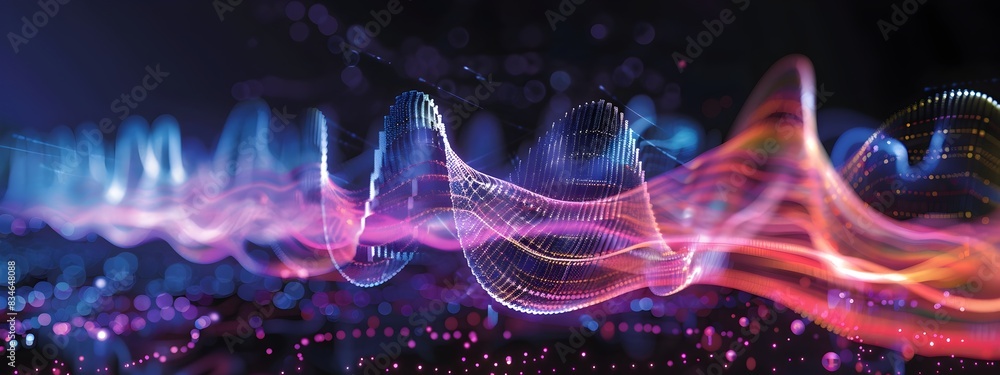 Poster mesmerizing quantum harmonic oscillator waveform visualization
