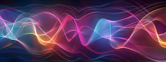 Radiant Waves of Quantum Harmonic Oscillation   Shimmering Abstract Backdrop