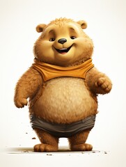 Cheerful Bear with Smiling Face