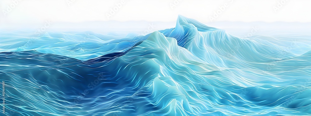 Poster mesmerizing of wave phase velocity with dynamic fluid motion and ethereal aquatic visuals