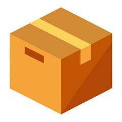 Cardboard box icon for shipping and packaging, logistics, storage, transport, and ecommerce