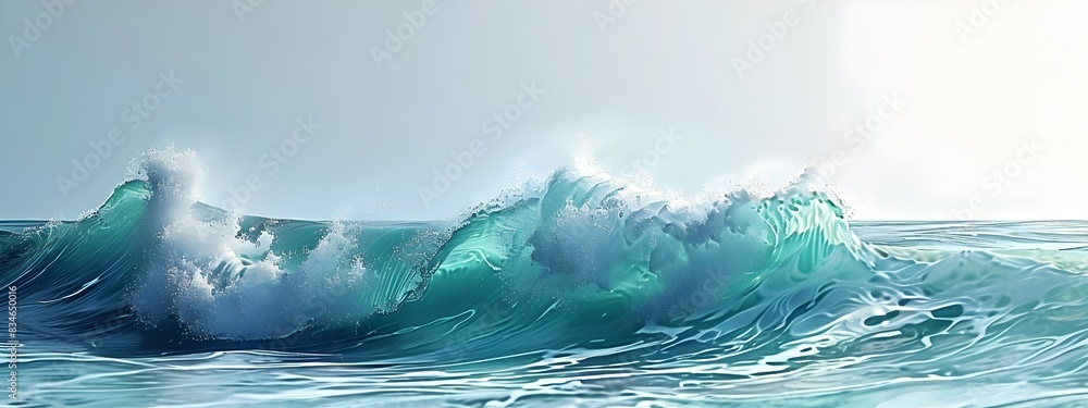 Aufkleber powerful wave crashing with high group velocity in pristine ocean scenery