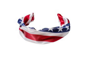 A red, white and blue bandana with stars on it