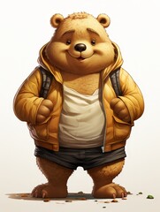 Cheerful Bear with a Smiling Face. Cute Clipart T-Shirt