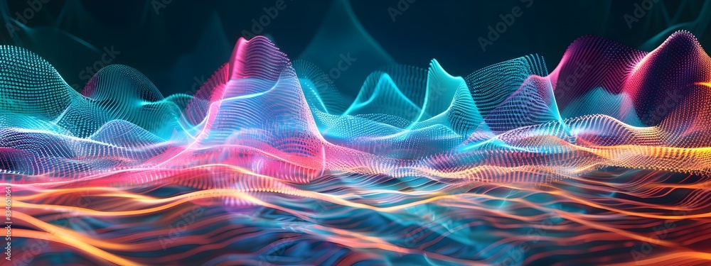 Poster abstract wavefront sensing visualization colorful digital fluid dynamics