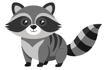 Cute Cartoon Raccoon Illustration with friendly character, perfect for kids and nature themes