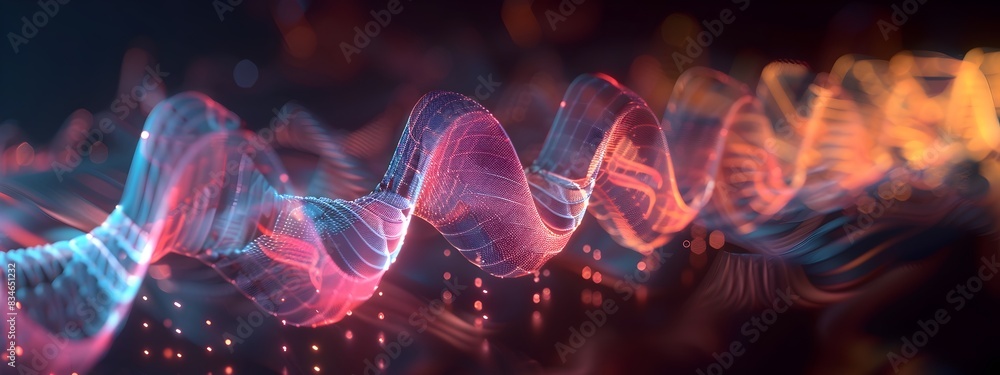Poster frequency tuning vibrant wave patterns of oscillating energy and signals