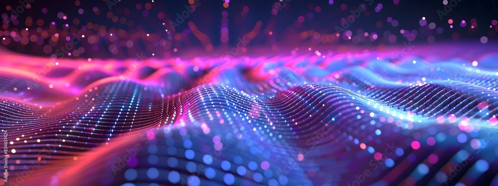 Aufkleber vibrant waveguide dispersion captivating digital art depicting energy flow and particle dynamics