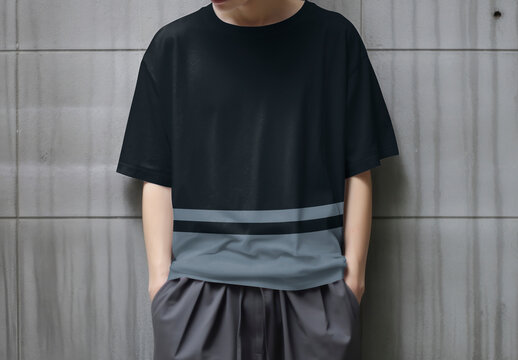 Person Wearing Tshirt Mockup With Generative AI