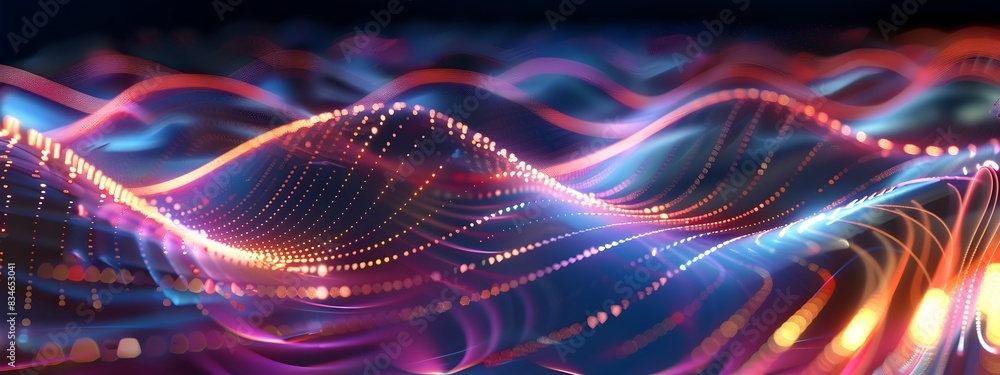 Poster vibrant frequency stability captivating 3d visualization of stable signal patterns