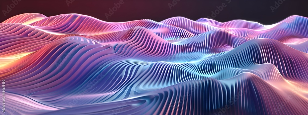 Poster mesmerizing frequency drift undulating waves of dynamic patterns and vibrant colors in captivating