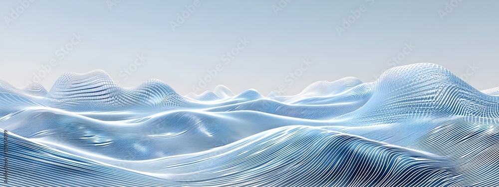 Poster carrier wave a captivating 3d rendered abstraction of modulated fluid dynamics