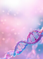 Medical Biotech Magnified DNA Molecule on Light Background