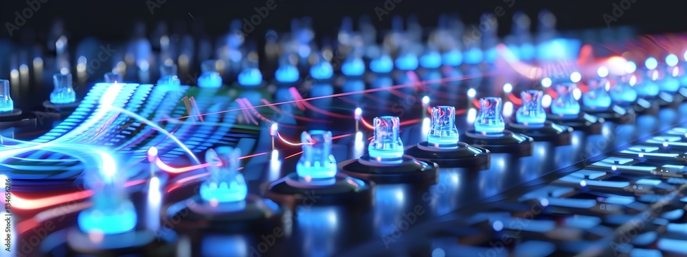 Poster frequency agile audio mixing console with advanced control and customization