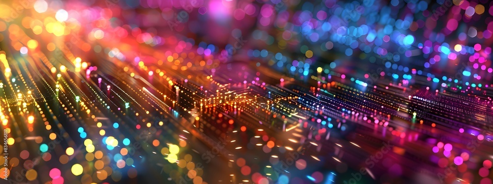 Poster vibrant frequency division multiplexing digital pattern abstract background